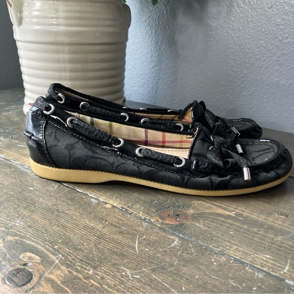 Coach Loafers Size 6 Women’s Logo Black Slip-on Casual - Picture 3 of 10